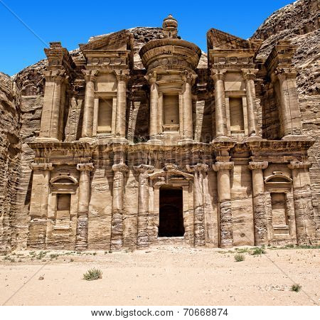 Ancient temple in Petra, Jordan