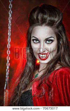 Beautiful Halloween Vampire Woman
