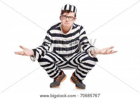 Funny prison inmate in concept