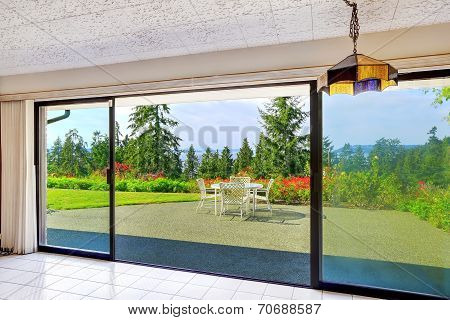 Walkout Basement From Living Room Overlooking Beautiful View