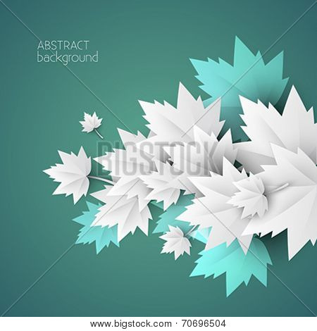 3d green leaves abstract background - vector