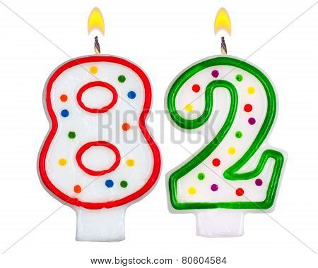 Birthday Candles Number Eighty Two
