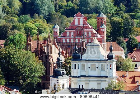 Vilnius City Aerial View From Vilnius University Tower