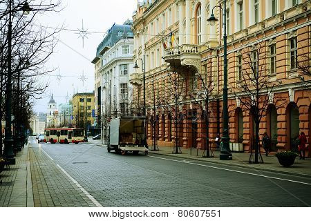 Vilnius City Centre At Autumn Time On November 14, 2014