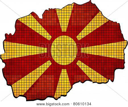 Macedonia map with flag inside