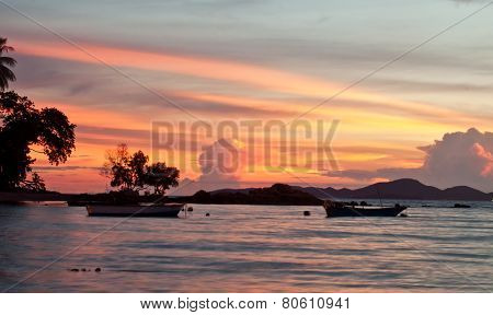 Pattaya, Thailand, Wongamat Beach On Sunset (koh Larn View)