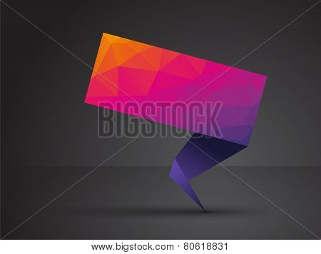 Colorful Origami Tag With Triangles And Shadow
