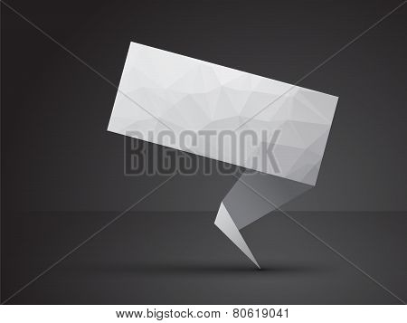Gray Origami Tag With Triangles And Shadow