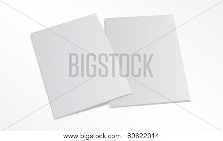 Two Blank Magazine Covers Isolated On White Background