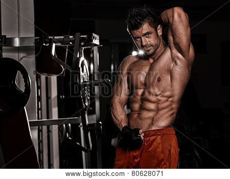 Bodybuilder Posing In The Gym