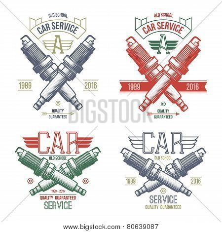 Car Service Spark-plug Emblems