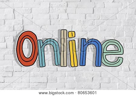 Online Word Concepts Isolated on Background
