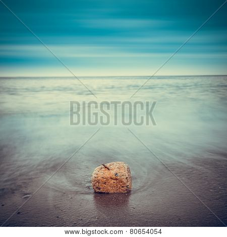 Minimalist misty landscape