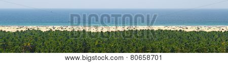 Sky, Sea, Sand And Jungle Tranquil Panorama For Relaxation