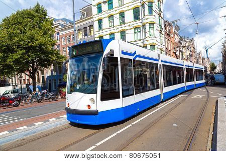 Tram In Amsterdam, Netherlands