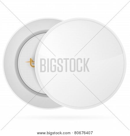 Vector illustration of white blank circle badge