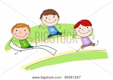 Runner winning the race