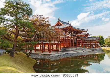 The Phoenix Hall of Byodo-in Temple in Kyoto Japan