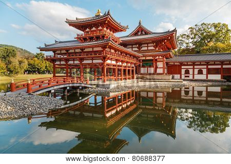 The Phoenix Hall of Byodo-in Temple in Kyoto Japan