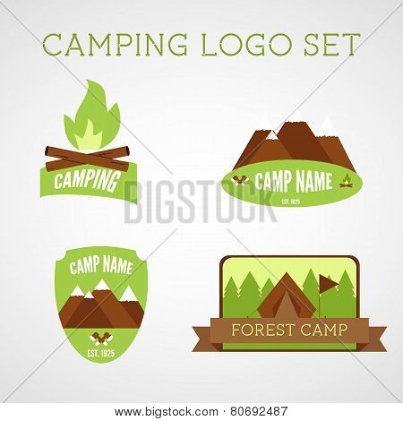 Set Of Outdoor Adventure Badges And Campsite Logo Emblems. Summer 2015 Stickers.