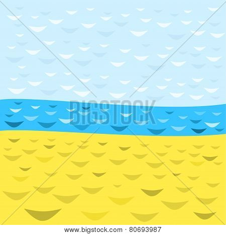 Vector sea and sand illustration