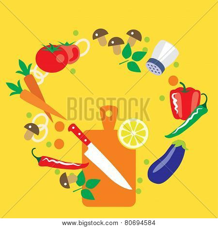 Seamless kitchen vector composition background