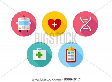Trendy Flat science icons. Vector illustration. Medical icons set