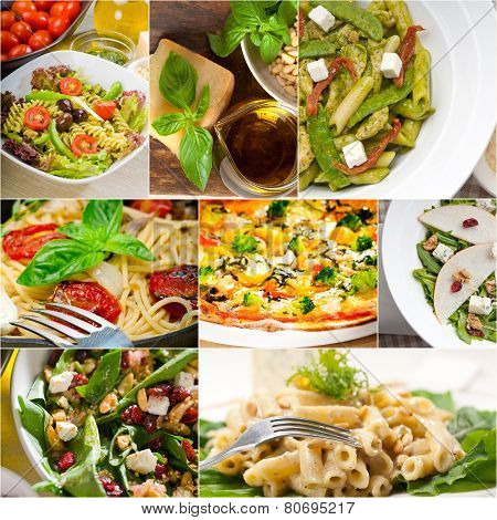 Healthy And Tasty Italian Food Collage