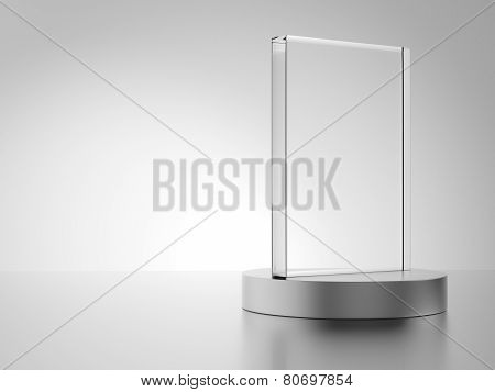 Glass Award With Metal Base