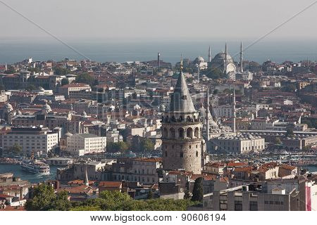 Galata Tower and Istanbul Galata, Beyoglu, Istanbul in Turkey