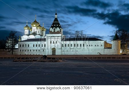 Holy Trinity Ipatiev Monastery at night.