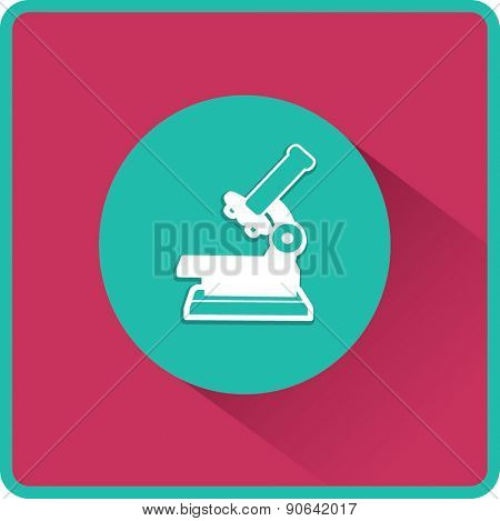 Professional laboratory optical microscope. Vector illustration