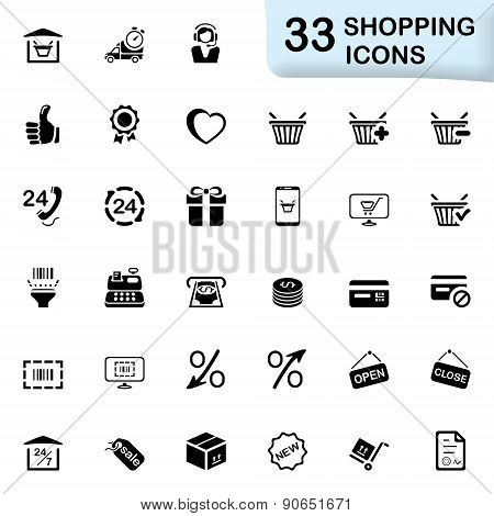 33 Black Shopping Icons