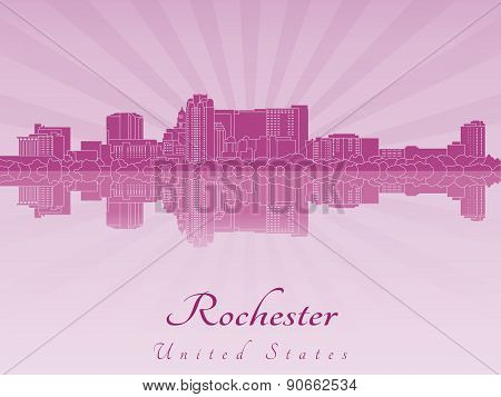 Rochester Mn Skyline In Purple Radiant Orchid
