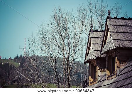 Traditional Polish Wooden Hut From Zakopane, Poland.