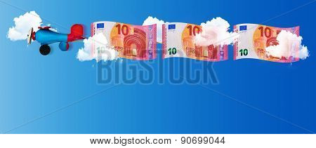 Money flying high in the sky
