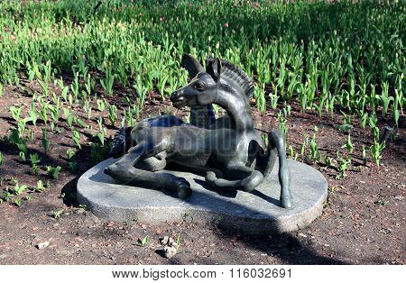 Monument Young Colt Pegasus In Moscow