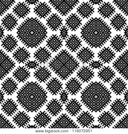 Abstract embroidery geometric seamless pattern