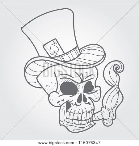 Gentleman's skull logo design - Vintage Skull Collection