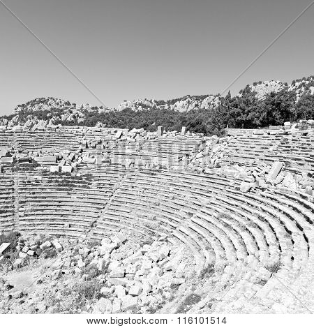 The Old  Temple And Theatre In Termessos Antalya Turkey Asia Sky And Ruins