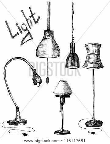 Set of lamps