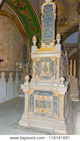 Cairo, Egypt - January 6, 2015: Tombs of Mamelukes City of Dead Historic Cairo UNESCO World Heritage List Egypt. The Tombs of Mohammad Ali's Family.