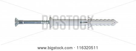 Heavy Duty Screw With Plastic Dowel, Isolated