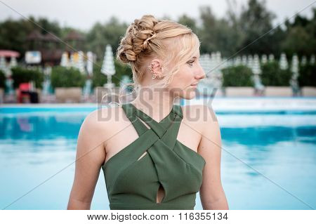 Blonde Girl With Blu Cat Eyes