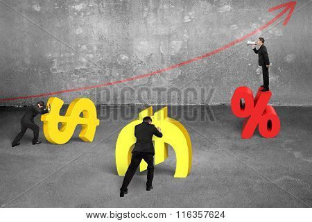 Leader On Percentage Symbol Shouting At Team Members For Working