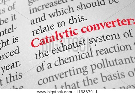 Definition Of The Word Catalytic Converter In A Dictionary