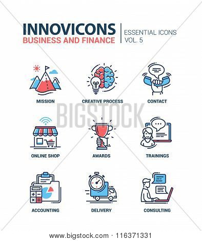 Office, business modern thin line design icons and pictograms