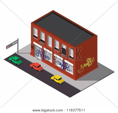 Vector isometric building icon