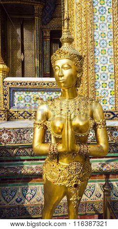 A Kinaree, A Mythology Figure, Is Watching The Temple In The Grand Palace