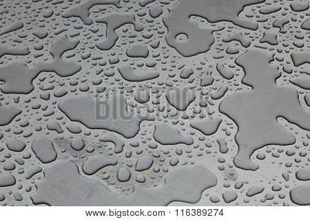 Water On Silver Metal